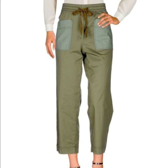 Tory Burch modern twill ankle straight leg cotton blend pants size  XXS, NWT - Picture 1 of 10